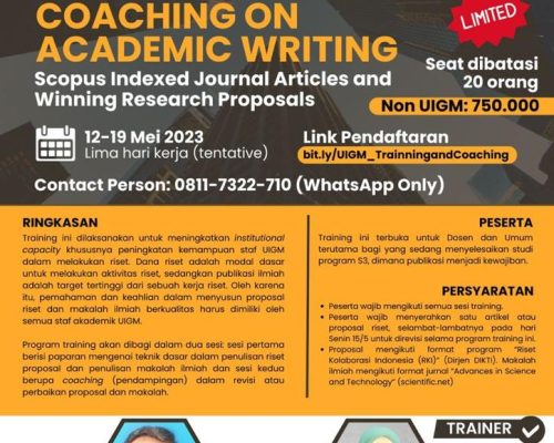 UIGM Training and Coaching on Academic Writing